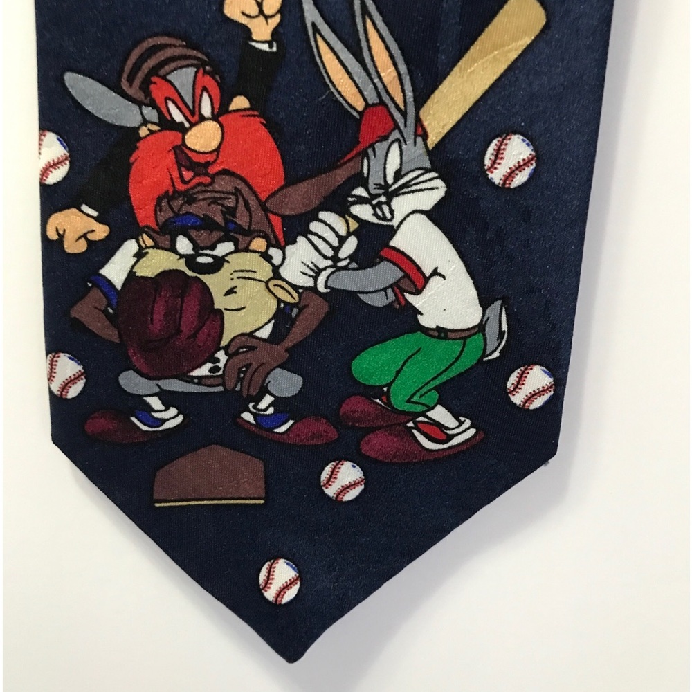 Vintage Looney Tunes Bugs Bunny 1995 Mens Tie Yosemite Sam, Tasmanian Devil BD